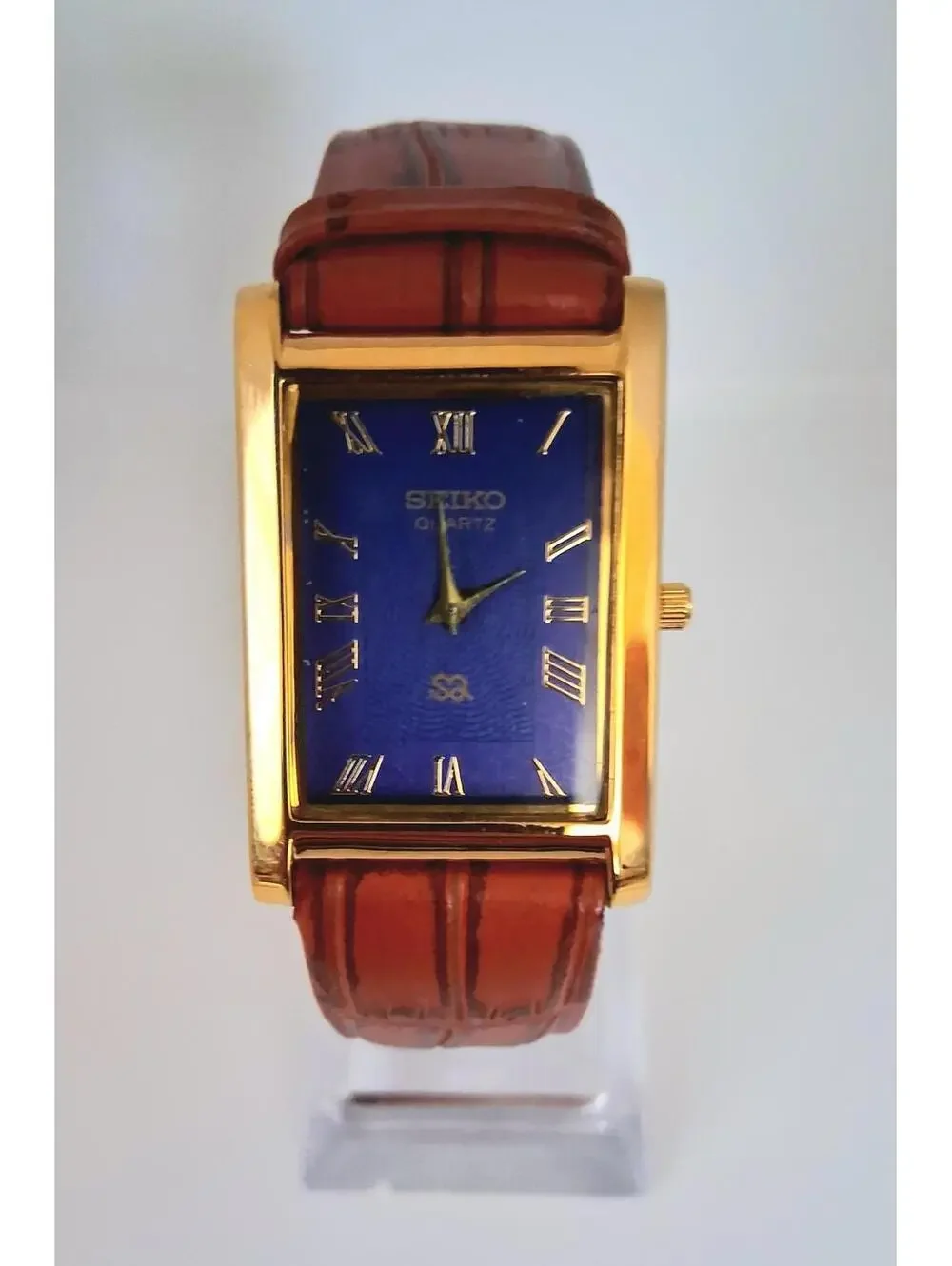 Men's Vintage Tank Leather Wrist Watch RARE